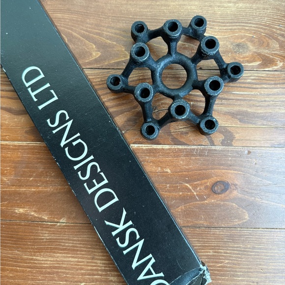 Dansk Tiny Green Taper Candles with Black Atomic Iron Spider Japan Candle Holder - Picture 2 of 16